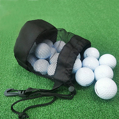 Multipurpose Golf Ball Organizer – 20 Ball Drawstring Pouch, Portable Nylon Mesh Holder for Fitness & Sports