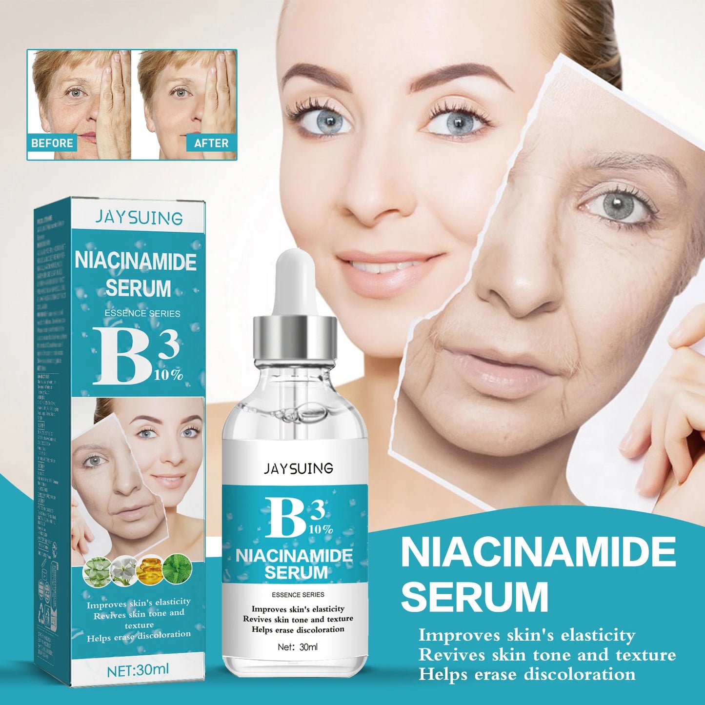 Nicotinamide Anti-Wrinkle Serum – Collagen Lifting & Firming Face Essence, Smooths Fine Lines, Repairing Anti-Aging Skin Care Serum