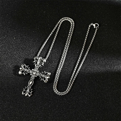 European & American Retro Gothic Cross Necklace – Unisex Hip-Hop Fashion Pendant for Men & Women, Street Style Trendsetter Jewelry Accessory