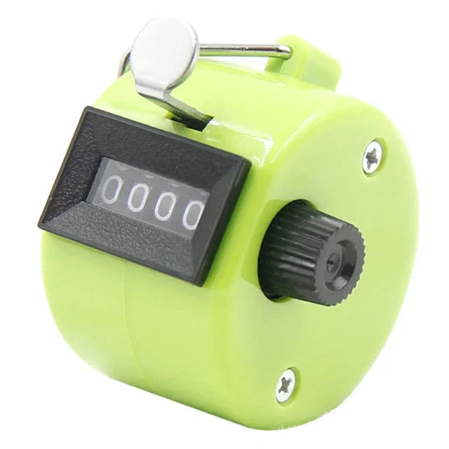Handheld 4-Digit Tally Counter – Mechanical Manual Palm Clicker, Assorted Colors for Number Counting
