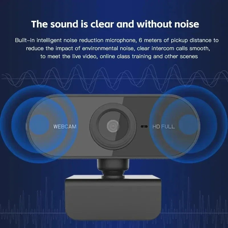 1080P HD USB Computer Camera – Built-In Microphone Web Cam for Work & Tripod Use