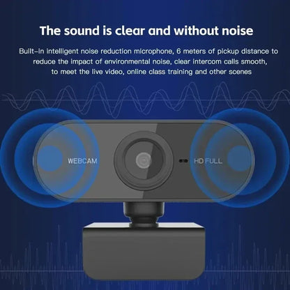 1080P HD USB Computer Camera – Built-In Microphone Web Cam for Work & Tripod Use