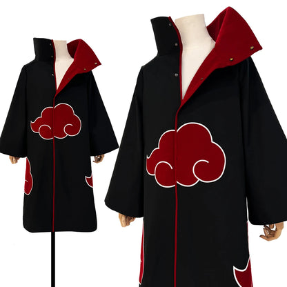 HOLOUN Anime Uchiha Itachi & Sasuke Cosplay Cloak – Embroidered Hawk Team Akatsuki Costume for Christmas