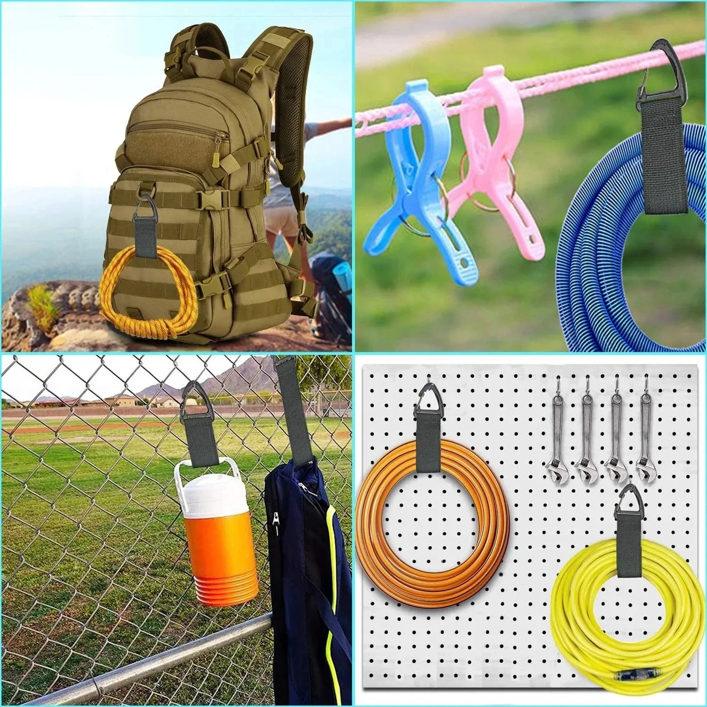 10/5PCS Triangle Buckle Wire Manager - Power Cord Management Nylon Heavy Cord Storage Straps for Cable, Hoses, Car Organizer Holder