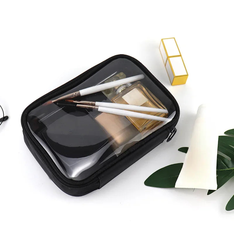 Waterproof Clear PVC Makeup Bag – Travel Cosmetic Organizer Pouch for Women & Men, Toiletry & Brush Storage Case
