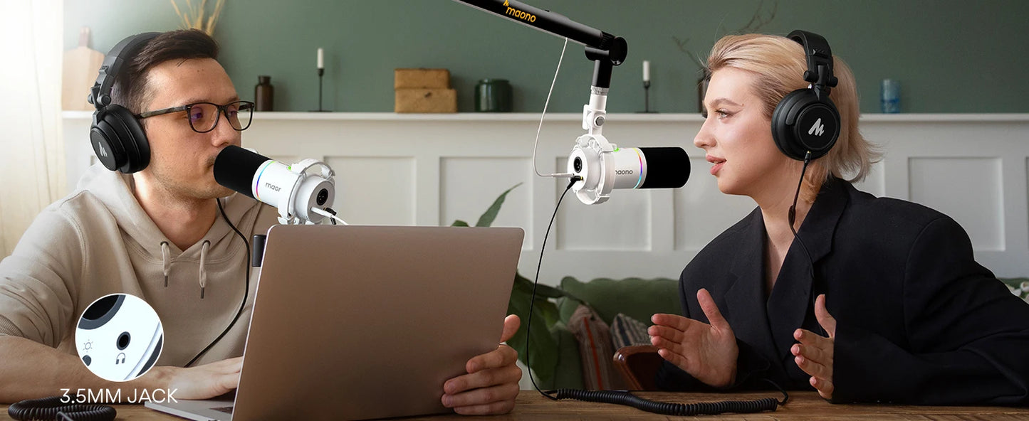Maono PD200X XLR/USB Dynamic Microphone – Metal Gaming & Streaming Mic with Tap-to-Mute and Gain Control