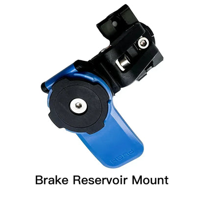 Motorcycle Handlebar Stem Fork Phone Mount — Vibration Dampener with MAG Universal Adapter, Wireless Charger & Mirror Brake Compatible