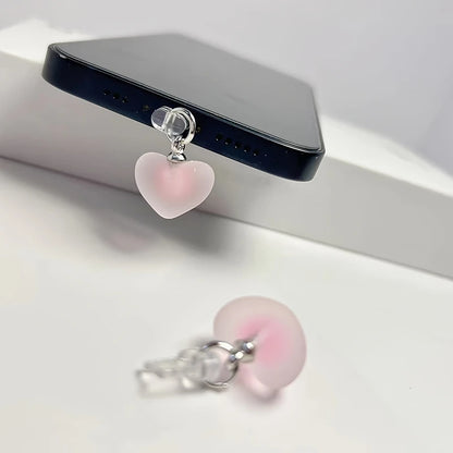 Heart-Shaped Phone Dust Plug Pendant - Universal iPhone/Type-C Accessory for Protection & Style