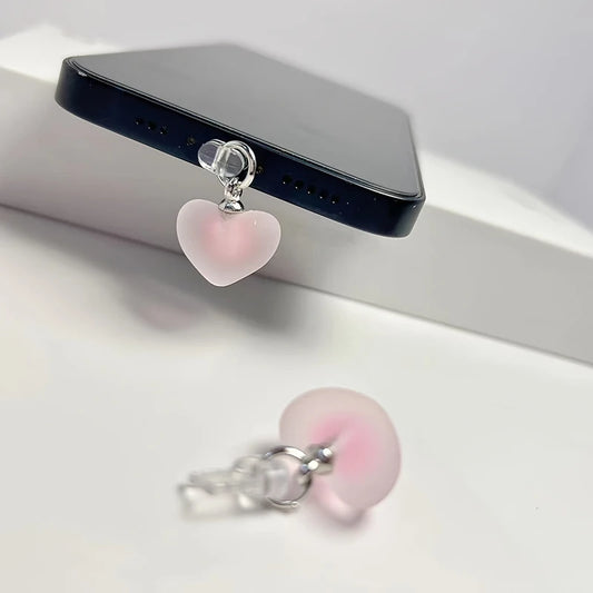 Heart-Shaped Phone Dust Plug Pendant - Universal iPhone/Type-C Accessory for Protection & Style