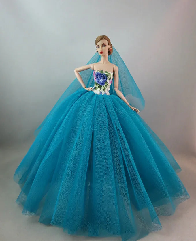 Barbie Doll Wedding Dress – Elegant Outfit for 11.5" & 12" Dolls
