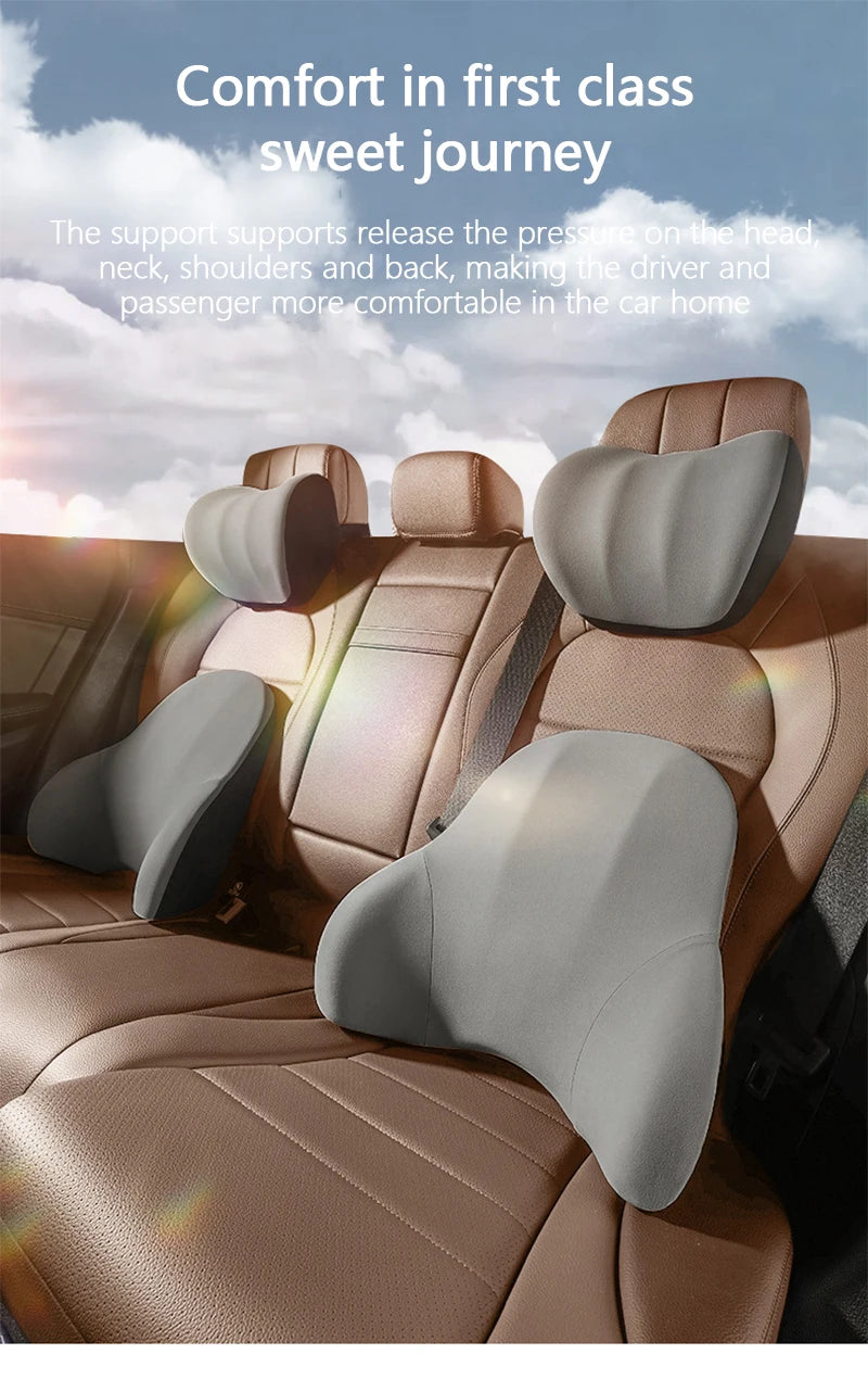 Electric Car Lumbar & Neck Massage Pillow | Single Headrest Vibration Cushion for Seat Support