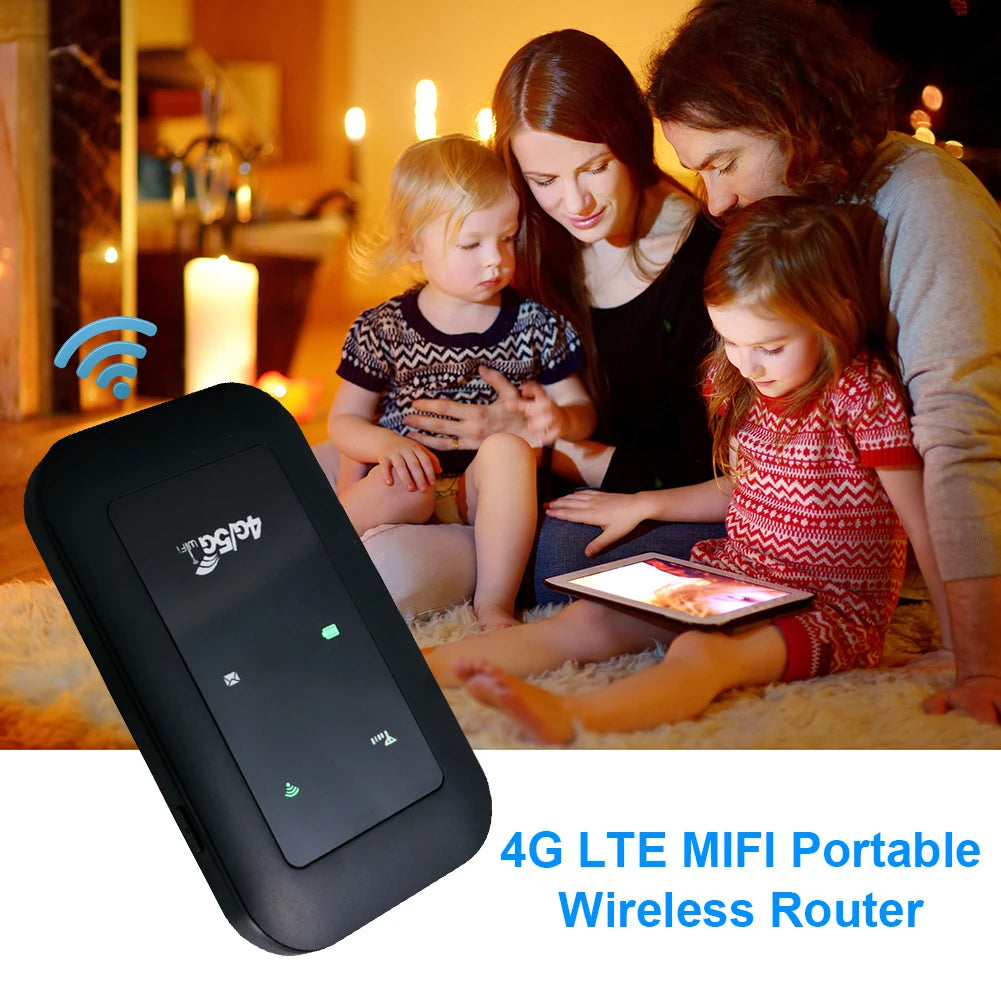 Portable WiFi Repeater 4G LTE Router – Signal Amplifier, 150Mbps Network Extender with SIM Card Slot & Modem Dongle