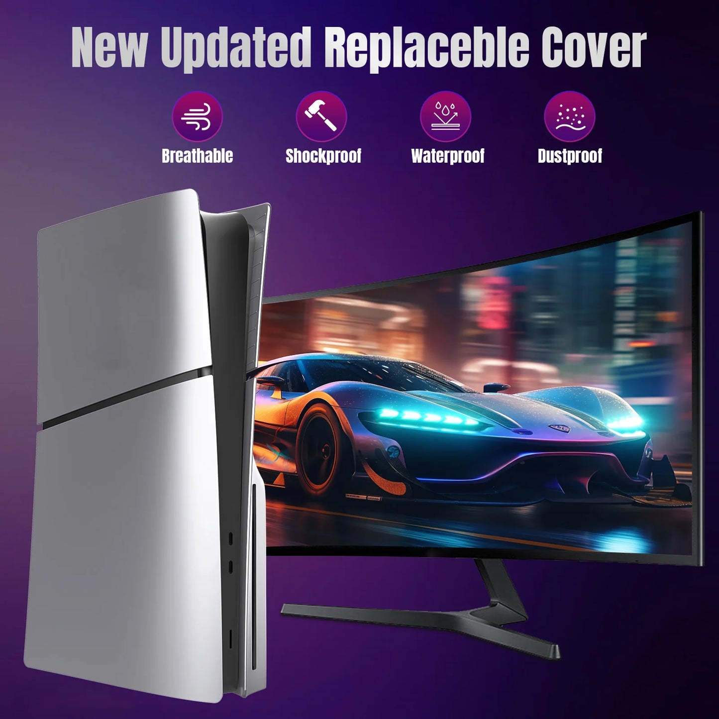 Custom Replacement Faceplates for PS5 Slim Disc Edition – Premium ABS Front & Back Shell Cover
