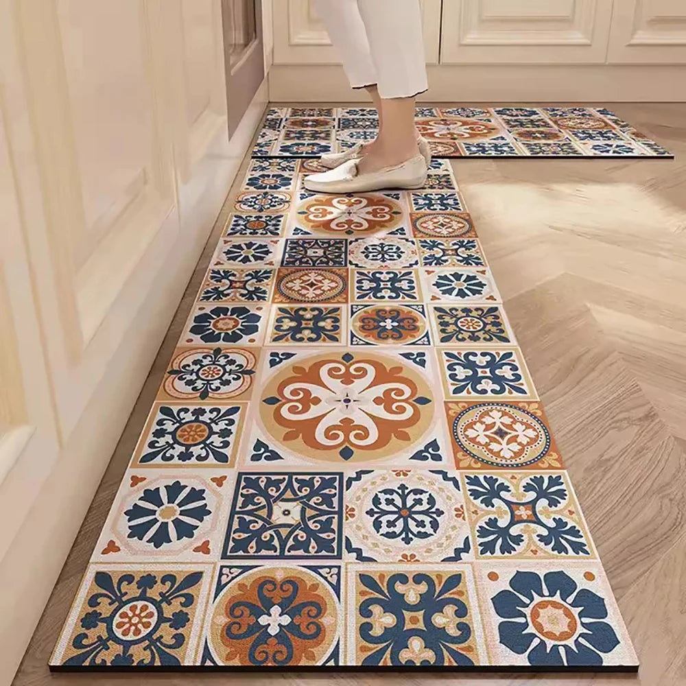 Absorbent Non-Slip Kitchen Mat – Printed Area Rug for Hallway, Living Room, Bedroom & Entrance