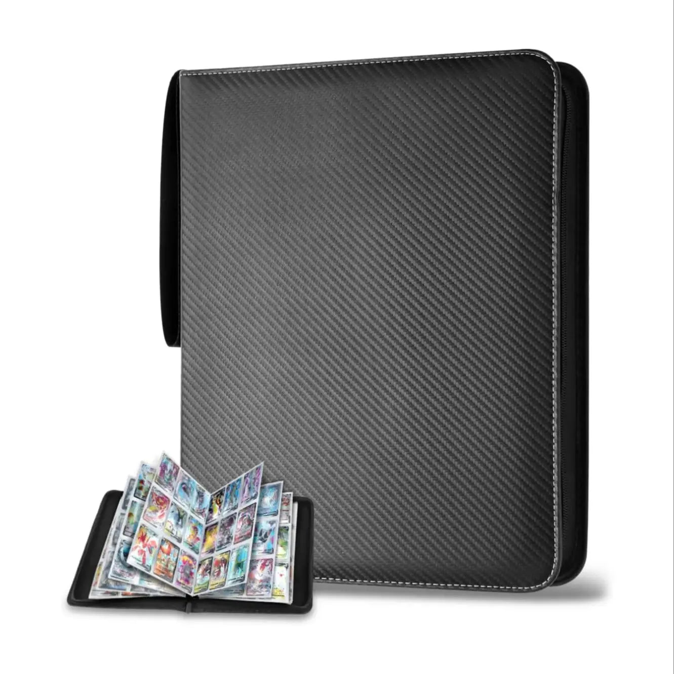 900 Pocket Card Binder with Zipper - Double-Sided Card Holder Case for TCG/CCG Card Storage (Black)