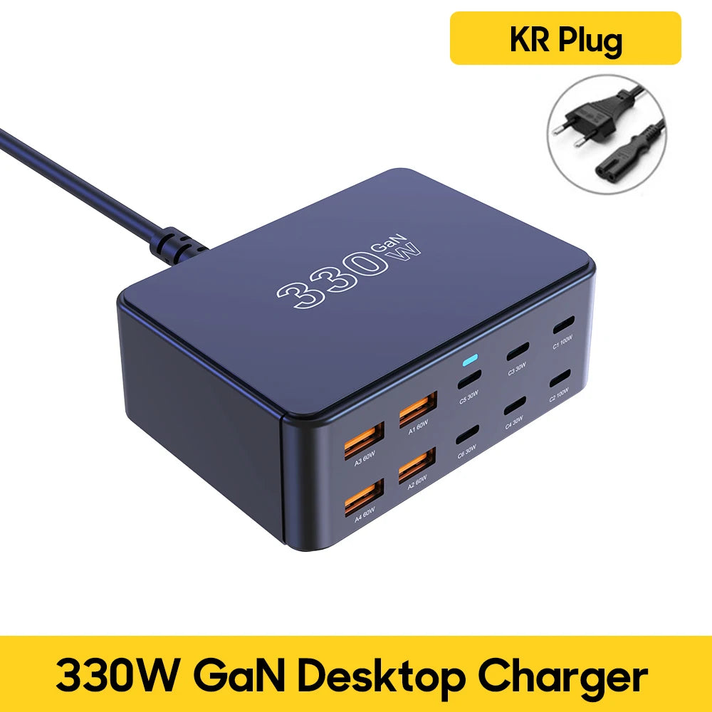 800W USB-C GaN Fast Charger - 100W PD3.0 PPS QC3.0 Multiport Charging Station for iPhone, Samsung & Laptops