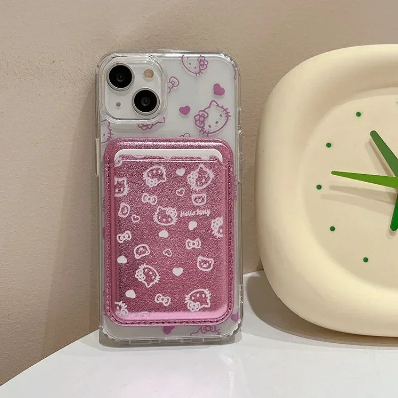 Hello Kitty MagSafe Wallet Case for iPhone 12–16 Pro Max – Cute Sanrio Magnetic Holder with Wireless Charging & Hard Cover