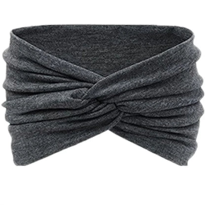 Wide Solid Color Turban Headband – Non-Slip Yoga, Running & Casual Hair Accessory