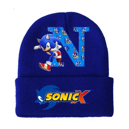 Sonic Cartoon Kids Knitted Hat – Cotton Winter Woolen Cap for Boys & Girls, Cute Anime Headgear Gift