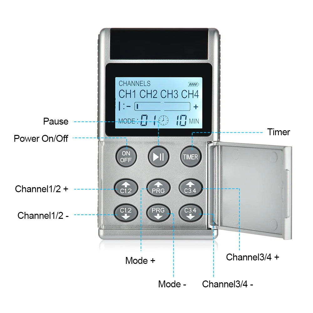 15-Mode EMS TENS Electric Muscle Stimulator — Full Body Physiotherapy Pulse Massager for Pain Relief and Health Care
