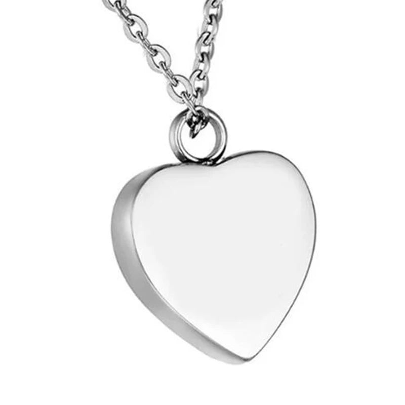 Custom Stainless Steel Heart Cremation Urn Necklace – Memorial Ash Keepsake Pendant with Funnel Fill Kit