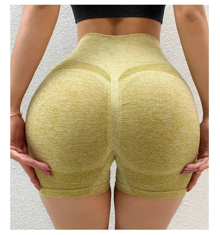 Women’s Sexy Booty Push-Up Sport Yoga Shorts — Seamless Spandex High Waist Running & Cycling Fitness Leggings