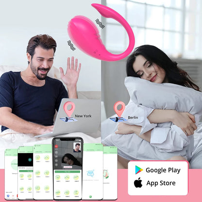 Bluetooth Wireless Remote Control Vibrator - Clitoris and G-Spot Stimulator Egg for Women, App-Controlled Adult Sex Toy