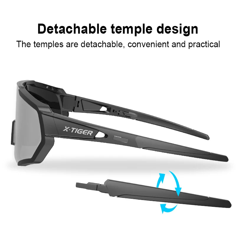 X-TIGER Polarized Cycling Glasses — Photochromic MTB & Road Bike Sunglasses for Sports