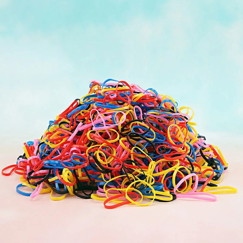1000-Piece Colorful Hair Bands - Elastic Ponytail Holders for Girls, Kids & Children’s Hair Accessories