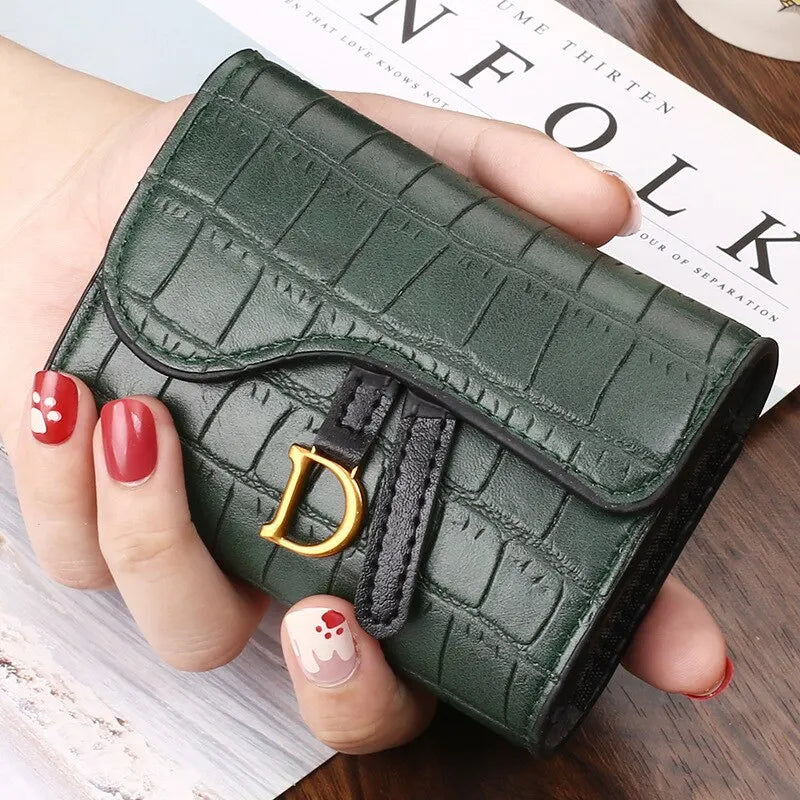 Women's Luxury PU Leather Card Holder Wallet: Mini Letter Wallet with Multi Card Slots - Small, Multi-Functional Clutch Bag