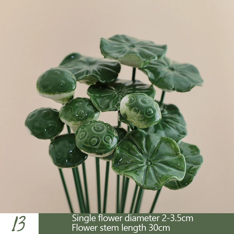 5PCS Handmade Ceramic Flowers – High-Temperature Simulation Eternal Life Flower Decorations, Creative Home & Gift Decor