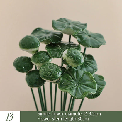 5PCS Handmade Ceramic Flowers – High-Temperature Simulation Eternal Life Flower Decorations, Creative Home & Gift Decor