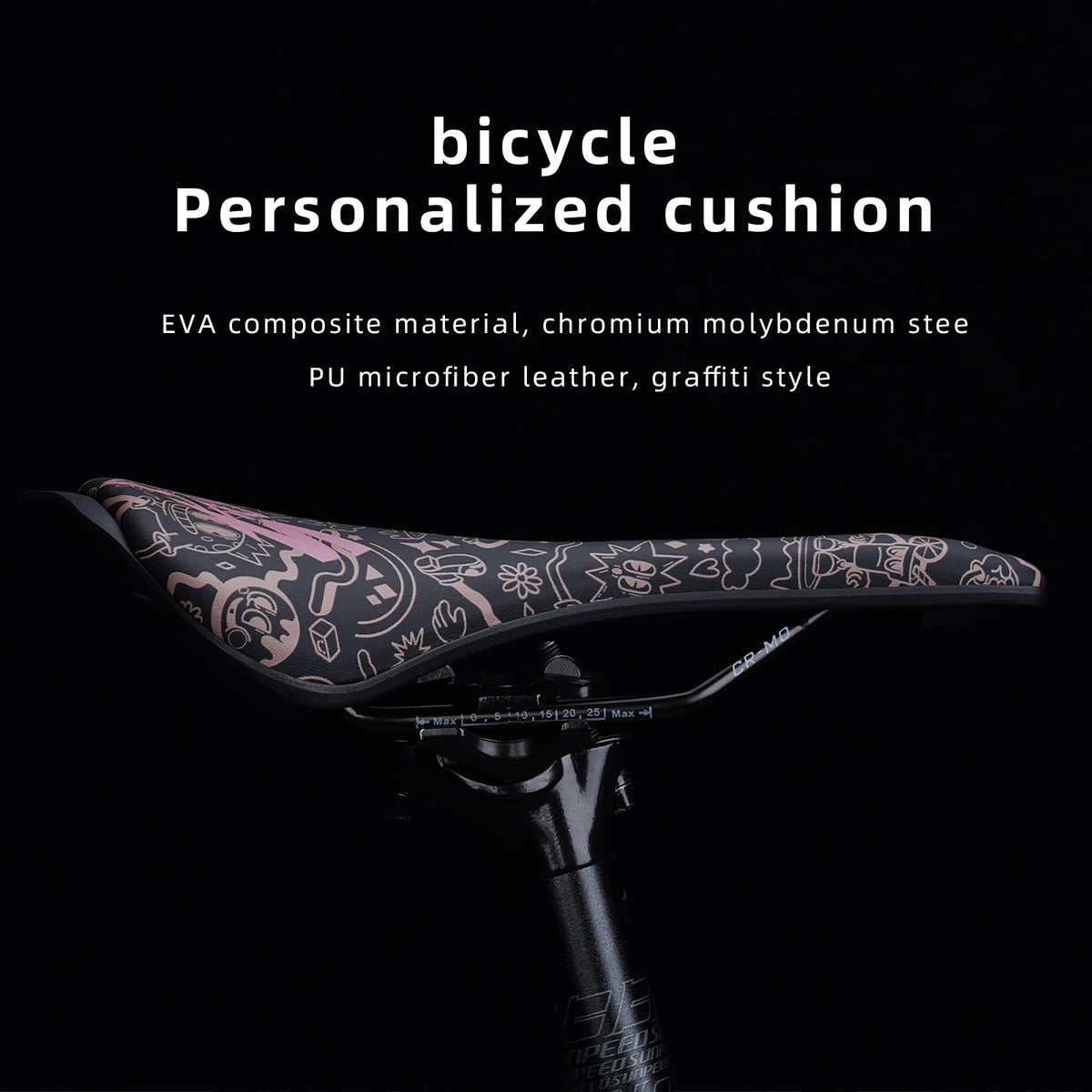 ENLEE Mountain Bike Saddle - Hollow Breathable Ultra-Light Steel Bow Seat Cushion for Road & Folding Bikes