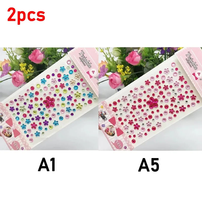 Glitter Face Rhinestone Stickers - Kids Eye & Face Diamond Jewels for Festival Makeup, Parties & Creative Looks