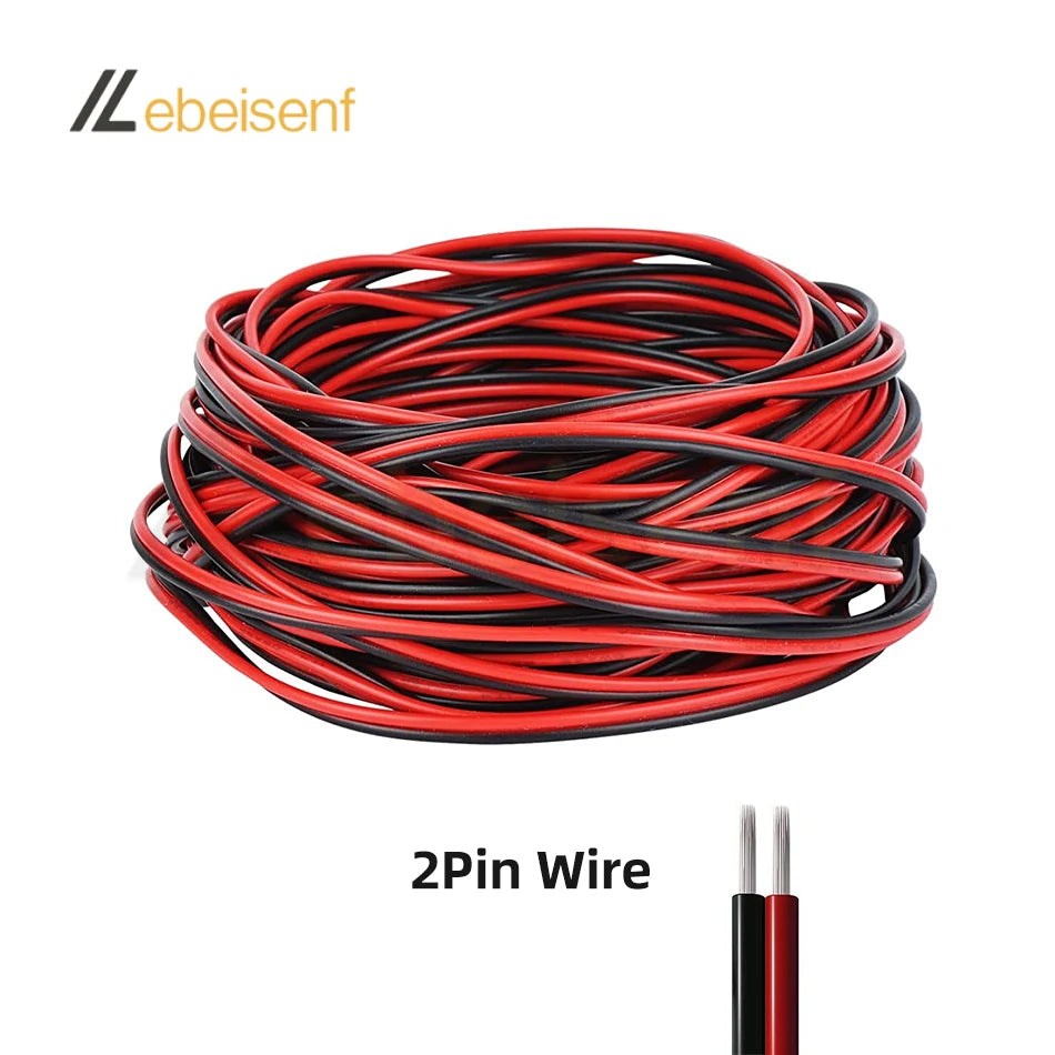 5/10 Meter 22 AWG Electronic Cable Extension Wire – 2Pin, 3Pin, 4Pin, 5Pin, 6Pin for 5050 3528 RGBW RGB CCT LED Strip Lights