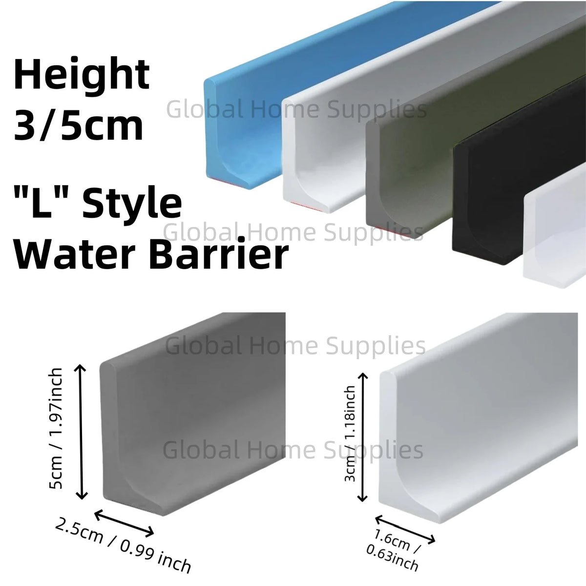 Shower Threshold Water Guard - Bathroom Glass Door Bottom Seal for Wet-Dry Separation and Waterproof Edge Protection