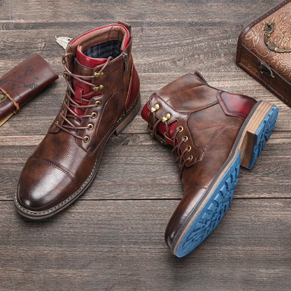 Men's Leather Ankle Boots – Brand Boot Size 7-13, Model #AL605