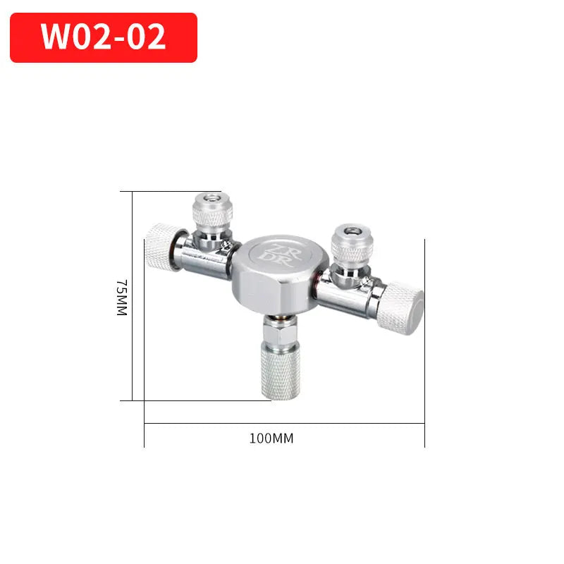 ZRDR Stainless Steel Aquarium CO2 Multi-Way Distributor – Splitter Needle Valve, Check Valve & Bubble Counter for Solenoid Regulator