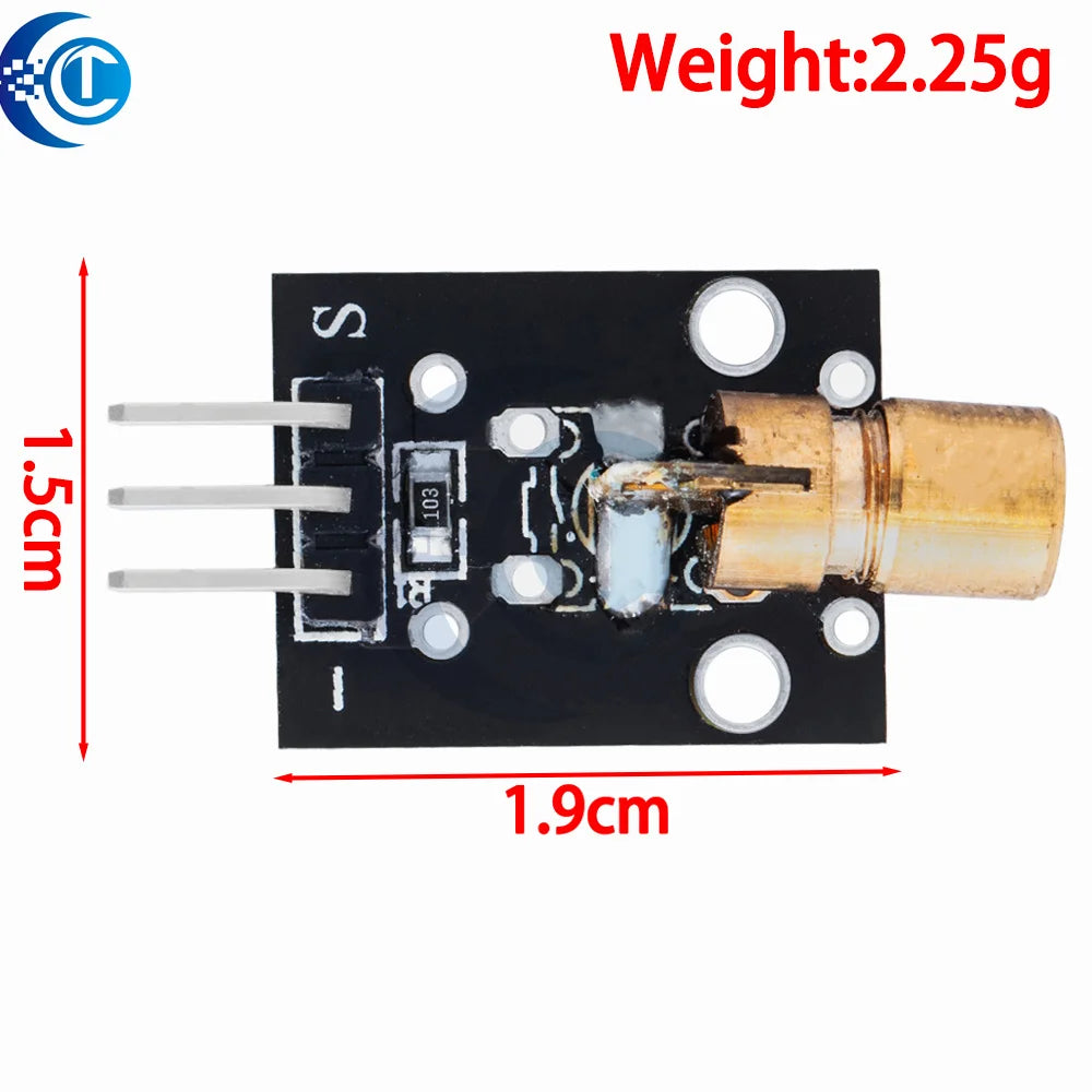 KY-008 650nm Laser Transmitter Module – Laser Sensor Receiver Kit, Non-Modulated Tube Module