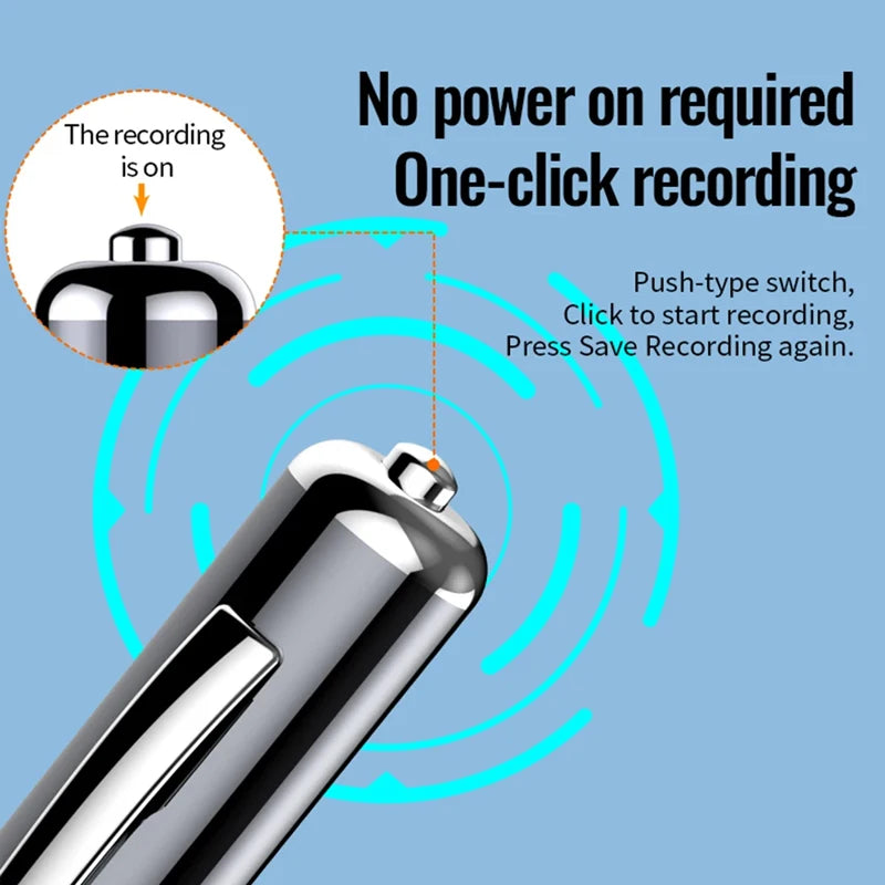 Digital Voice Recorder Pen — Professional Audio WAV Recording, Rechargeable Dictaphone & MP3 Player