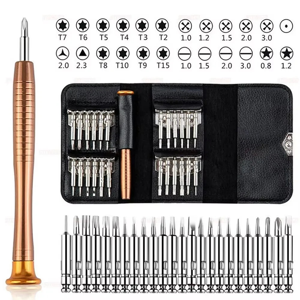 152/25-in-1 Precision Screwdriver Set – Professional Laptop & Computer Repair Kit with T5/T6 Torx Drivers