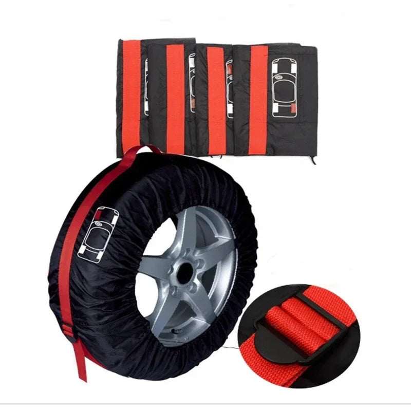 Tire Storage Bags — Dustproof, Waterproof Universal Car Wheel Covers, Portable Polyester Spare Tire Protector
