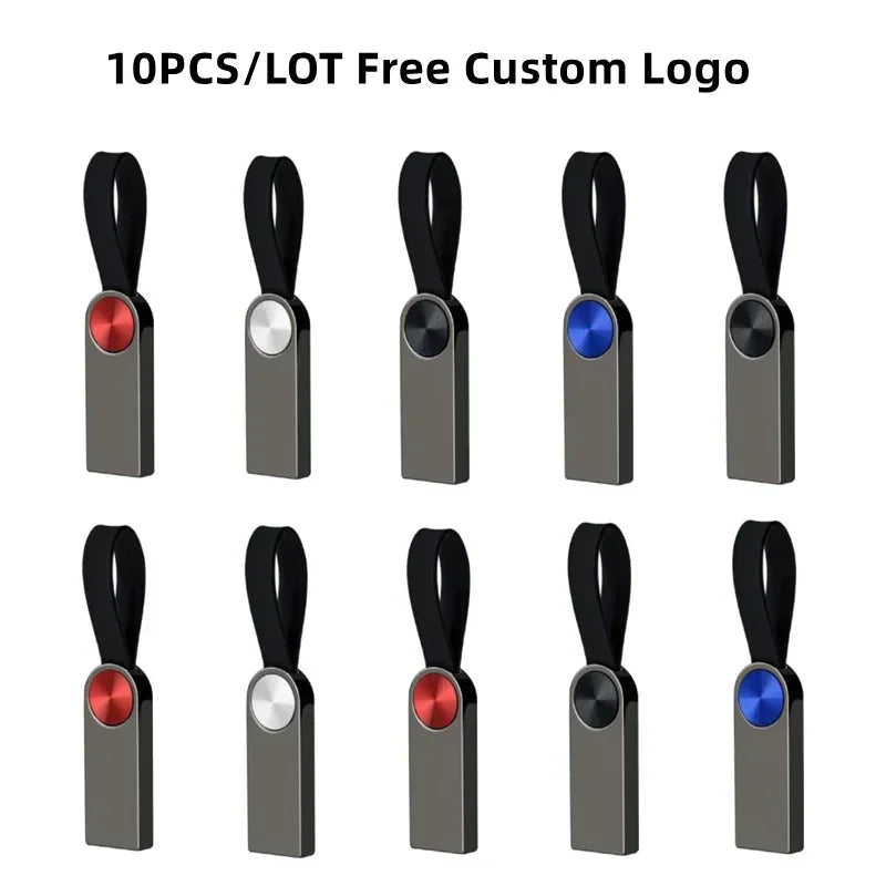 10-Pack Custom Logo USB Ring Flash Drive – Mini Pen Memory Stick 4GB/8GB/16GB/32GB, Perfect Wedding & Photography Gift