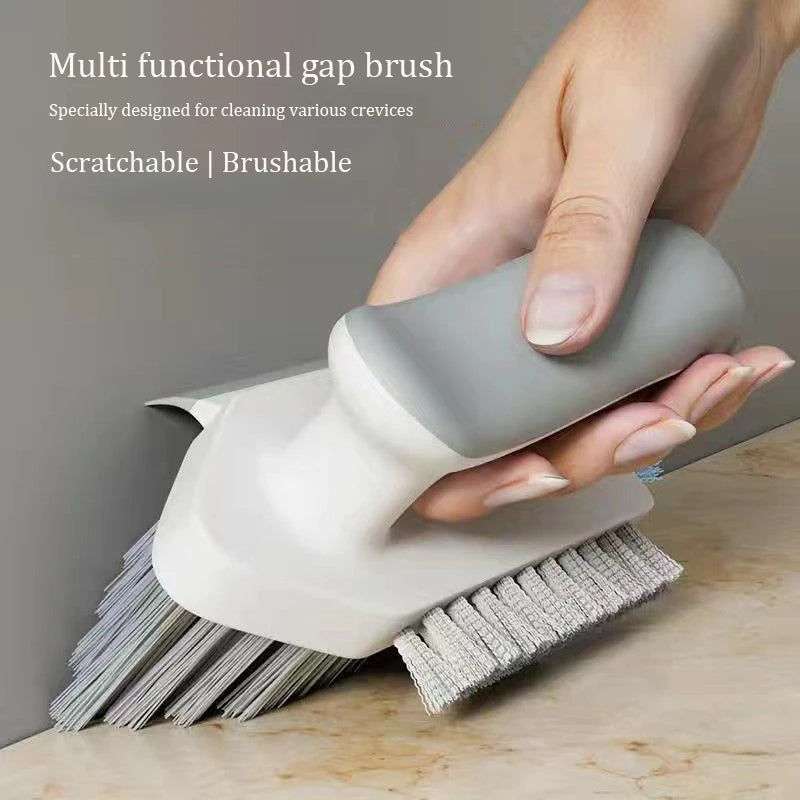 Crevice Cleaning Brush with Scraper - Deep Cleaning Tool for Floors, Bathrooms, Tile, Toilets & Household Gaps