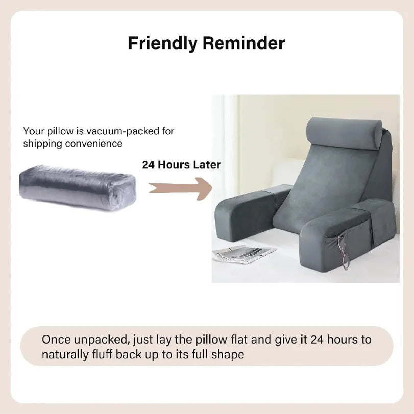 Bed Rest Back Pillow – Supportive Backrest Cushion for Bed, Couch & Floor Sitting, Ideal for Reading, Gaming, Resting & Watching TV