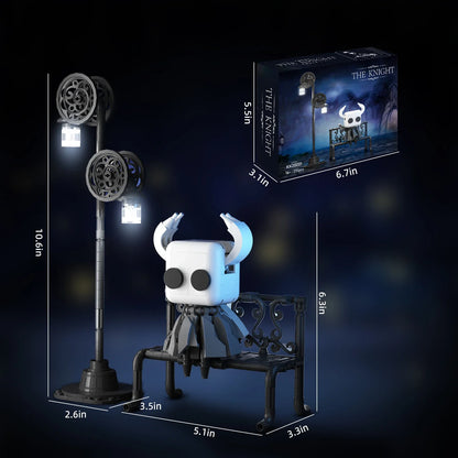 370PCS Hollow Knight Building Blocks Set – Ghost Model with Street Lighting, DIY Educational Toy for Kids