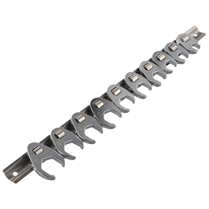 10pcs 3/8" Drive Crowfoot Wrench Set — 10-22mm Metric Open-End Spanners for Torque Wrenches