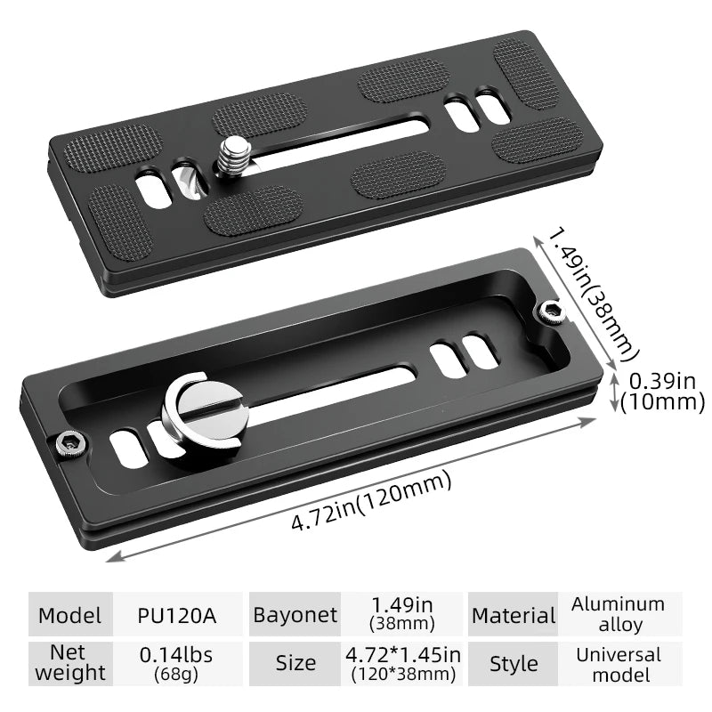 BEXIN Universal Aluminum Alloy Quick Release Plate – 1/4" Screw Tripod Mount Adapter for Arca Swiss & Benro Ball Head Cameras