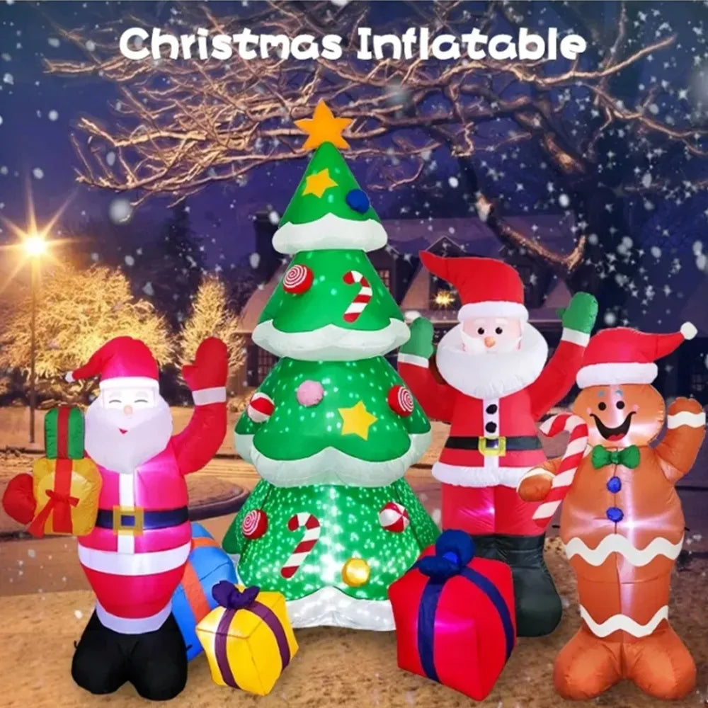 Christmas Inflatable Decoration – Glowing Snowman, Penguins & Santa Claus with Built-in LED for Indoor and Outdoor Xmas Party Yard