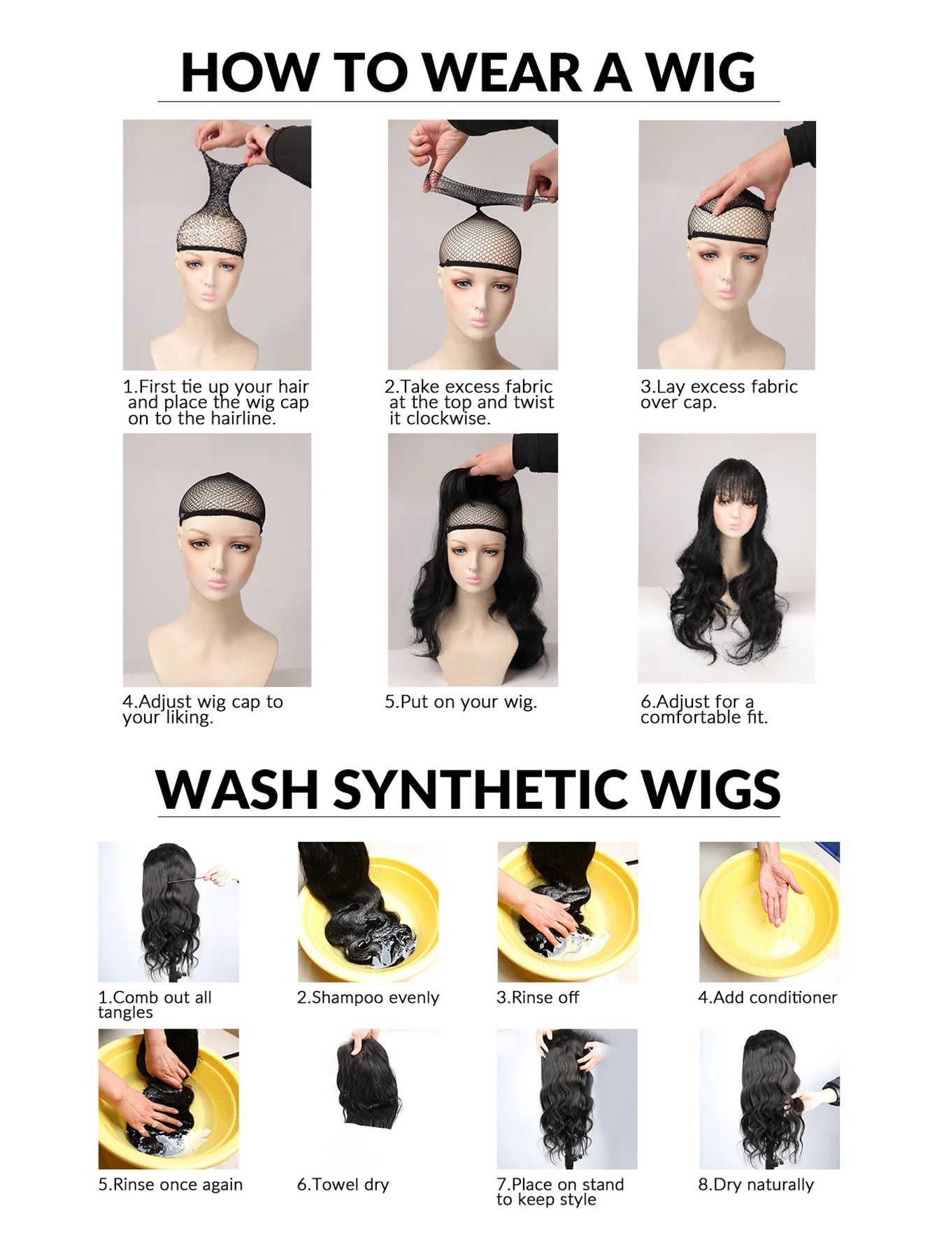 Short Natural Straight White Wig for Women – Heat-Resistant Daily & Party Wig
